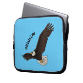 Happy-Fan Glatze Cartoon Illustration Laptopschutzhülle (Vorderseite Links)