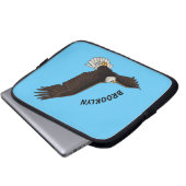 Happy-Fan Glatze Cartoon Illustration Laptopschutzhülle (Vorne Knopf)