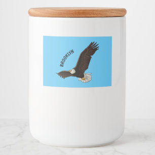 Happy-Fan Glatze Cartoon Illustration Lebensmitteletikett