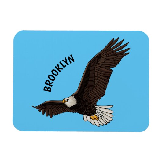 Happy-Fan Glatze Cartoon Illustration Magnet (Horizontal)
