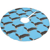 Happy-Fan Glatze Cartoon Illustration Polyester Weihnachtsbaumdecke (Schrägansicht)