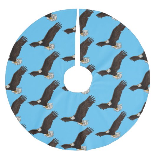 Happy-Fan Glatze Cartoon Illustration Polyester Weihnachtsbaumdecke (Vorderseite)