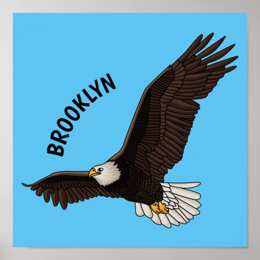 Happy-Fan Glatze Cartoon Illustration Poster (Vorne)