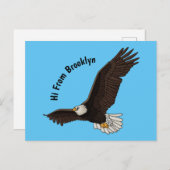 Happy-Fan Glatze Cartoon Illustration Postkarte (Vorne/Hinten)