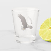 Happy-Fan Glatze Cartoon Illustration Schnapsglas (Rückseite)