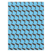 Happy-Fan Glatze Cartoon Illustration Tischdecke (Vorderseite)