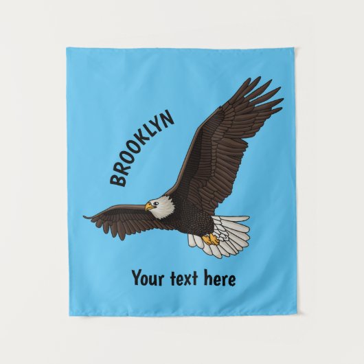 Happy-Fan Glatze Cartoon Illustration Wandteppich (Vorderseite)