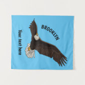 Happy-Fan Glatze Cartoon Illustration Wandteppich (Vorderseite (Horizontal))