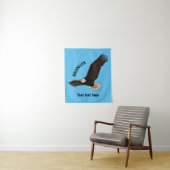 Happy-Fan Glatze Cartoon Illustration Wandteppich (Beispiel)