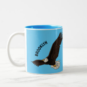 Happy-Fan Glatze Cartoon Illustration Zweifarbige Tasse