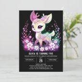 Happy Fantasy Deer Digital Geburtstag Einladung (Stehend Vorderseite)