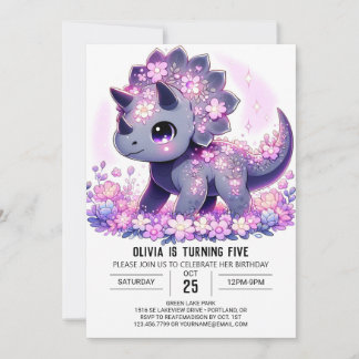 Happy Fantasy Dinosaur Digital Geburtstag Einladung