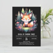 Happy Fantasy Fox Geburtstag digital Einladung (Stehend Vorderseite)