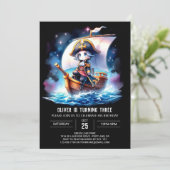 Happy Fantasy Pirate Geburtstag Einladung (Stehend Vorderseite)