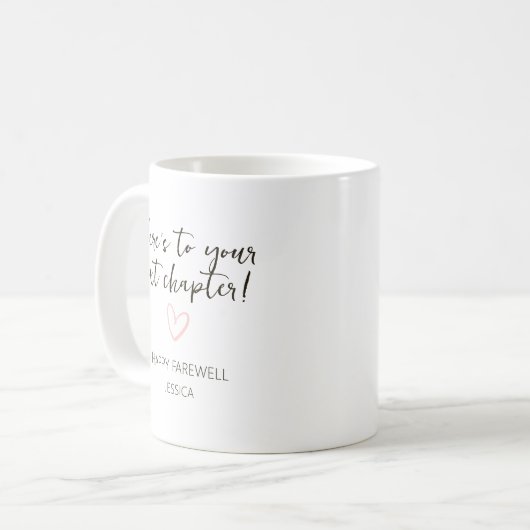 Happy Farewell – Here’s to Your Next Chapter gift Kaffeetasse (Vorderseite Links)