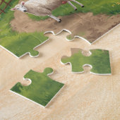 Happy Farm Animals Red Barn Rural Scene Puzzle (Seite)