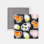 Happy farm background, Magnet (Vorderseite/Rückseite)