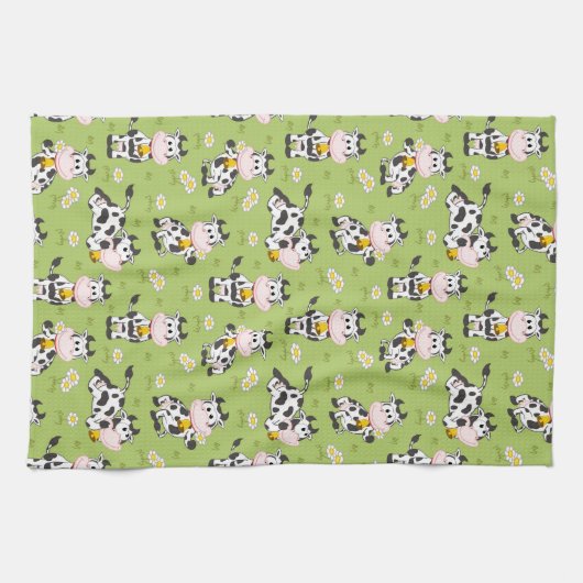 Happy Farm Cows Geschirrtuch (Horizontal)