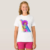Happy Farm Girl mit Regenschirm-T - Shirt (Vorne ganz)