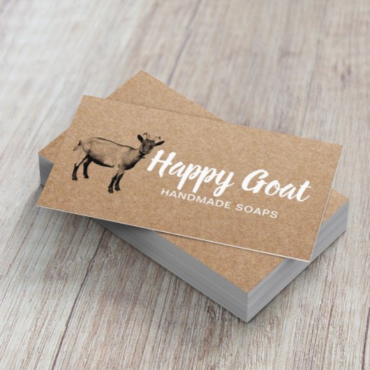 Happy Farm Handmade Goat Milk Soaps Rustic Kraft Visitenkarte