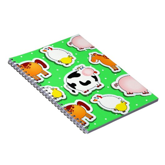 Happy Farm Hintergrund, Notebook Notizblock (Rechte Seite)