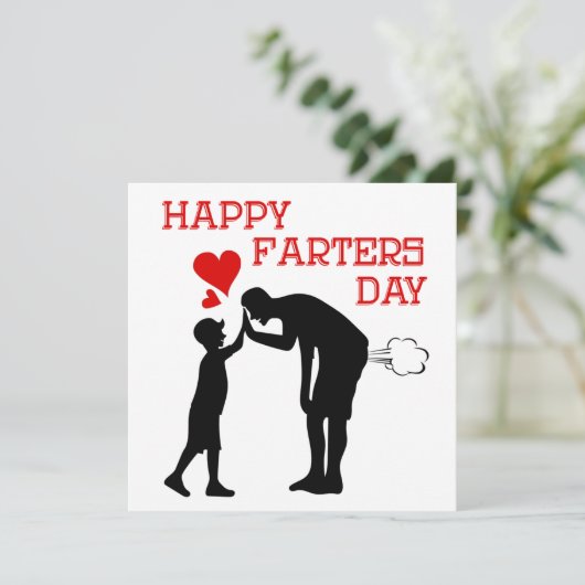 Happy Farters Day High Five Liebe Hört Väter Karte (Stehend Vorderseite)