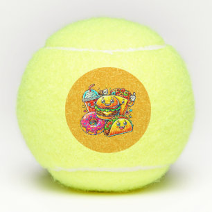 Happy Fast Food Characters Art for Tennisbälle