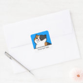 Happy Fat Calico Cat Square Stickers (Umschlag)