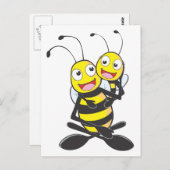 Happy Father and Daughter Bee Postkarte (Vorne/Hinten)