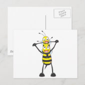 Happy Father and Son Bee Have Fun Postkarte (Vorne/Hinten)