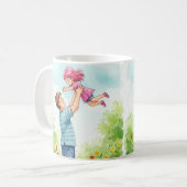 Happy Father & Daughter Flying Playtime Kaffeetasse (Vorderseite Links)