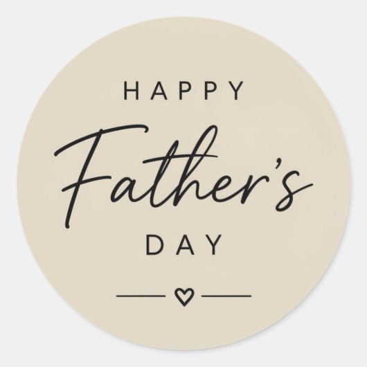 Happy Father Day Klassischer Rund Sticker (Vorderseite)