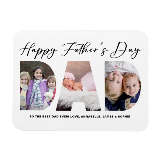 Happy Father’s Day Father’s Day Foto Magnet (Horizontal)