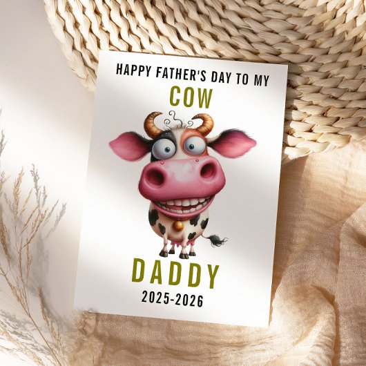 Happy Father’s Day for Dad | Cute Cow Feiertagskarte