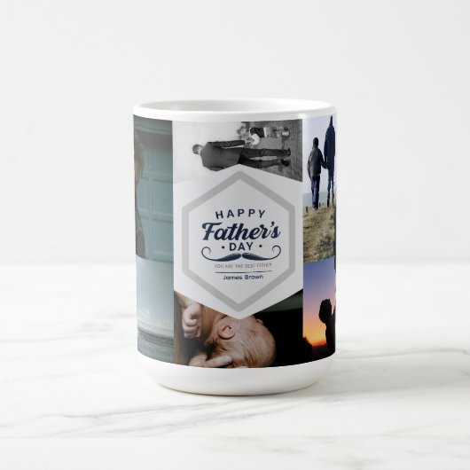 Happy Father’s Day Mustache Tribute Design Kaffeetasse (Mittel)