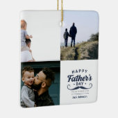 Happy Father’s Day Mustache Tribute Design Keramikornament (Rechts)
