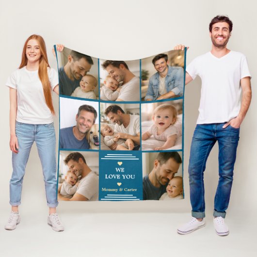 Happy Father’s Day Photo | Personalized Dad Eve Fleecedecke (Beispiel)