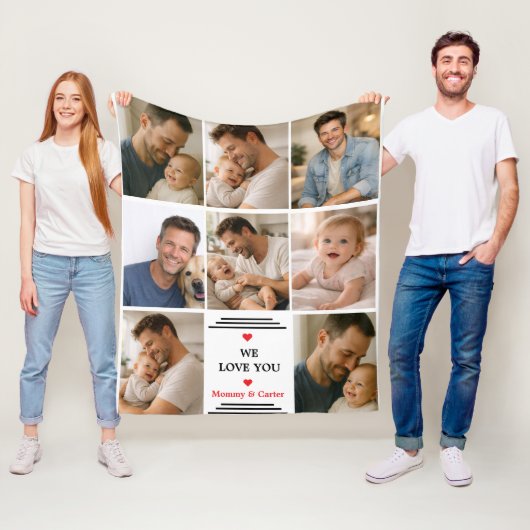 Happy Father’s Day Photo | Personalized Dad Eve Fleecedecke (Beispiel)