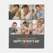 Happy Father’s Day Photo | Personalized Dad Ever Fleecedecke (Vorderseite)