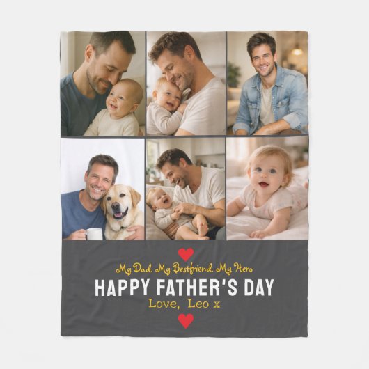 Happy Father’s Day Photo | Personalized Dad Ever Fleecedecke (Vorderseite)