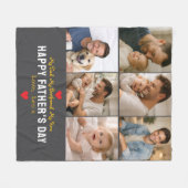 Happy Father’s Day Photo | Personalized Dad Ever Fleecedecke (Vorderseite (Horizontal))