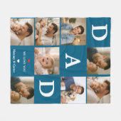 Happy Father’s Day Photo | Personalized Dad Ever Fleecedecke (Vorderseite (Horizontal))