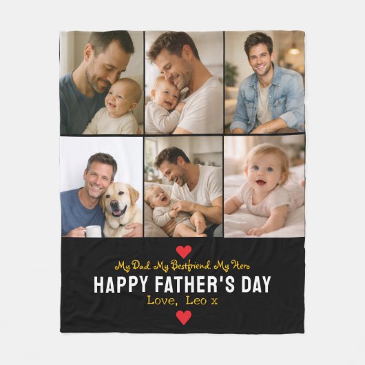 Happy Father’s Day Photo | Personalized Dad Ever Fleecedecke (Vorderseite)