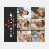 Happy Father’s Day Photo | Personalized Dad Ever Fleecedecke (Vorderseite (Horizontal))