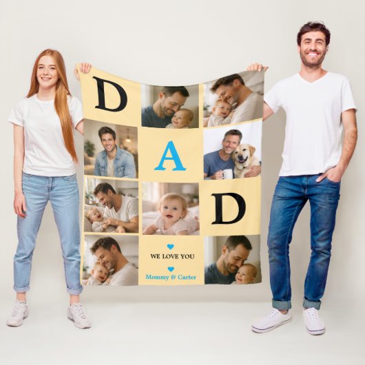 Happy Father’s Day Photo | Personalized Dad Ever Fleecedecke (Beispiel)