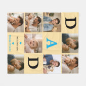 Happy Father’s Day Photo | Personalized Dad Ever Fleecedecke (Vorderseite (Horizontal))