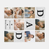 Happy Father’s Day Photo | Personalized Dad Ever Fleecedecke (Vorderseite (Horizontal))
