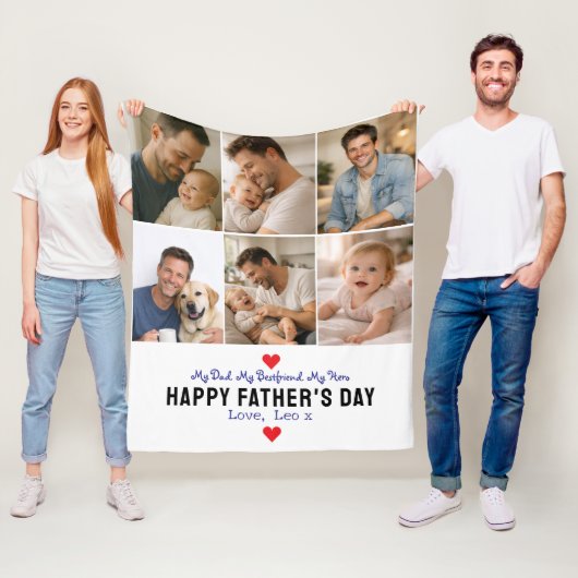 Happy Father’s Day Photo | Personalized Dad Ever Fleecedecke (Beispiel)
