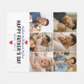 Happy Father’s Day Photo | Personalized Dad Ever Fleecedecke (Vorderseite (Horizontal))