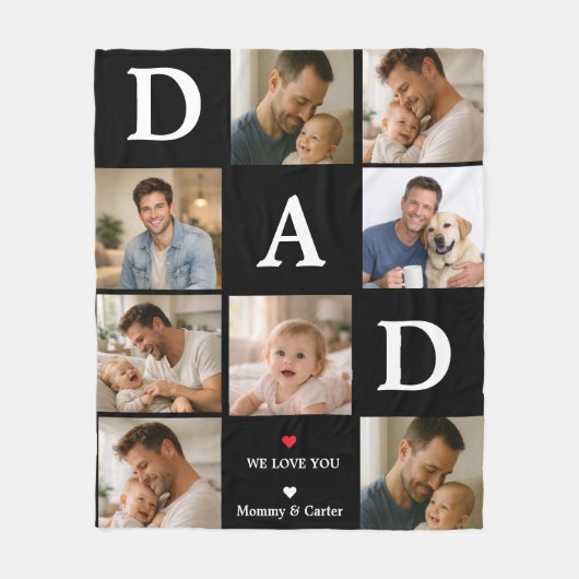 Happy Father’s Day Photo | Personalized Dad Ever Fleecedecke (Vorderseite)